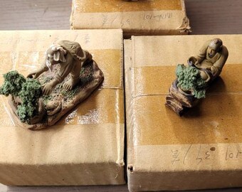 4"L x 2"H Two Men Sitting On Seesaw Mudmen Bonsai Figurine 4"L x 2"H Two Men Sitting On Seesaw Mudmen Bonsai Figurine