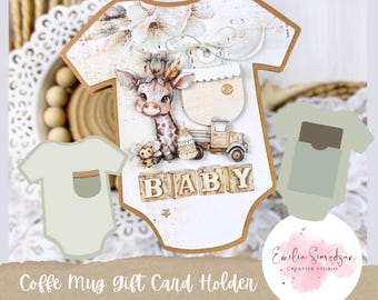 Baby Onesie Gift Card Holder Cutting Template: SVG & PNG Digital Download Cardmaking Junk Journals Scrapbooking