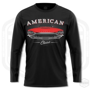 1964 Ford Thunderbird Tribute Men's Long Sleeve Shirt Black | American Luxury Car Fan Art Gift Idea | S-3XL | Made In USA