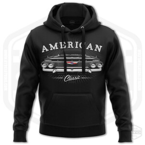 1961 Chevy Impala Tribute Men&#39;s Hoodie Black | S-3XL | Made In USA | Muscle Car Fan Art Gift Idea