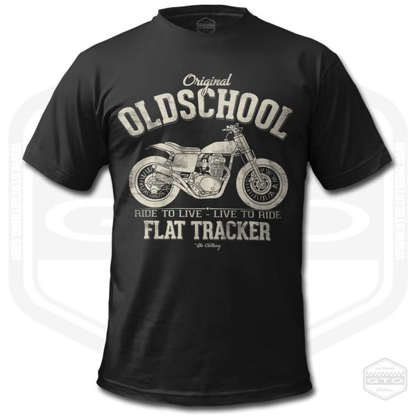 Men's Flat Tracker Oldschool Motorcycle T-Shirt
