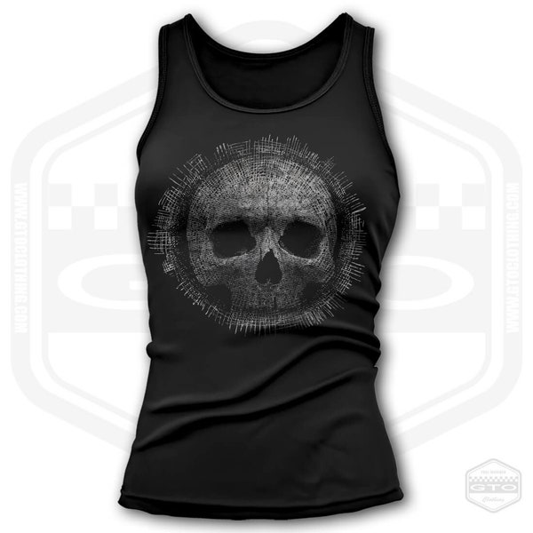 Bands 'n' Bones Women's Skull Circle Goth Noir Tank-Top