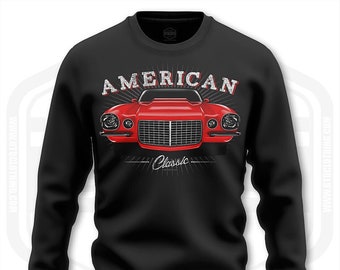1970 Chevrolet Camaro Men's Sweatshirt Black | S-3XL | Made In USA | Muscle Car Fan Art Gift Idea