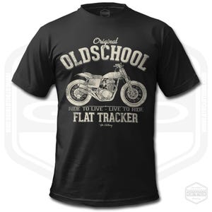 Flat Tracker Oldschool Motorcycle Riders T-Shirt Men Classic Motorcycle Fan Art