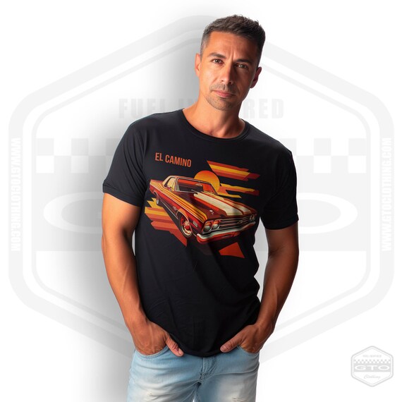 1967 Chevy El Camino Classic Muscle Car T-Shirt - Unisex Vintage Car Tee (Black, XXL) - View #2
