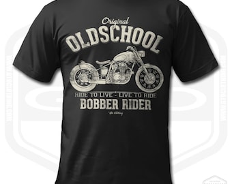 Bobber Oldschool Motorcycle Riders T-Shirt Men Classic Motorcycle Fan Art
