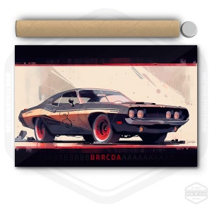 Plymouth Baracuda American Muscle Car Poster 36&quot;x24&quot; | Fan Art