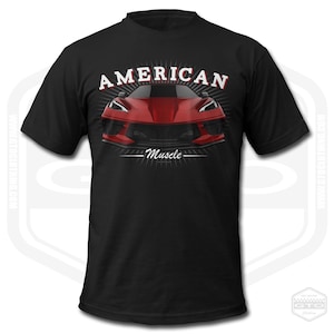 2020年型コルベットC8 Tシャツ メンズ アメリカンスポーツカー ファンアート