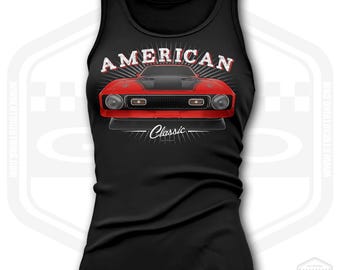 1971 Mustang Mach 1 Tank Top Women American Muscle Car Fan Art