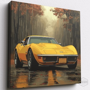 Chevrolet Corvette Stingray Yellow 1 Canvas Print