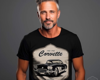 1960 Corvette T-Shirt Men American Retro 2 Sports Car Fan Art