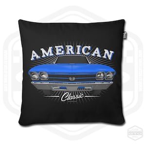 1969 Chevy El Camino Pillow Cover Black | 18x18 | Made In USA