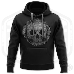 Felpa con cappuccio da uomo Bands 'n' Bones Skull Circle Goth Noir