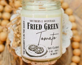 Fried Green Tomato Soy Candle | Tomato Leaf Garden Scent | Wooden Wick Option