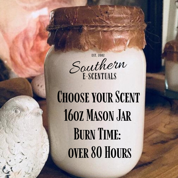 16 oz Mason Jar Soy wooden wick Candle