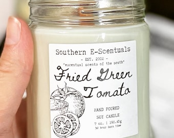 Fried Green Tomatoes wooden wick Crackling wick Candles Soy Wax woodenen wicks Scented Fragrance Dye-Free Jar Gift 9 oz