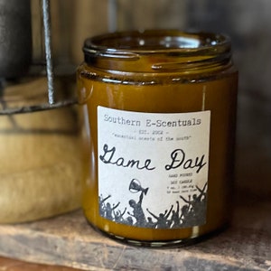 Game Day, wooden wick, Soy Candle, Football Candle, Gift for Him, Sportsmanship Candle, Boyfriend Gift, Father&#39;s Day Gift, Mandle, Man Cave