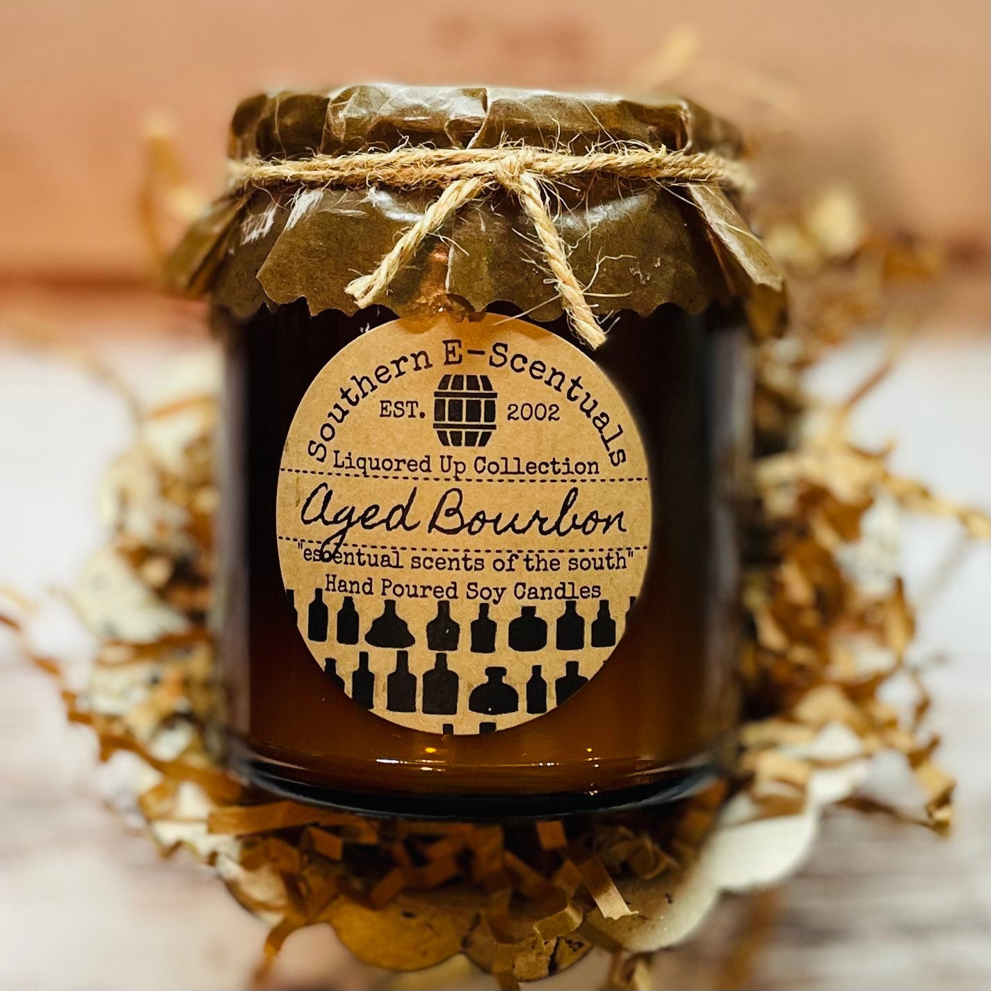 Aged Bourbon Wood Wick Crackling Wick Candles Soy Wax Wooden Wicks Wh…