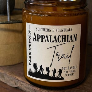 Appalachian Trail Scented Soy Candle, Wooden Wick, 9 oz Jar