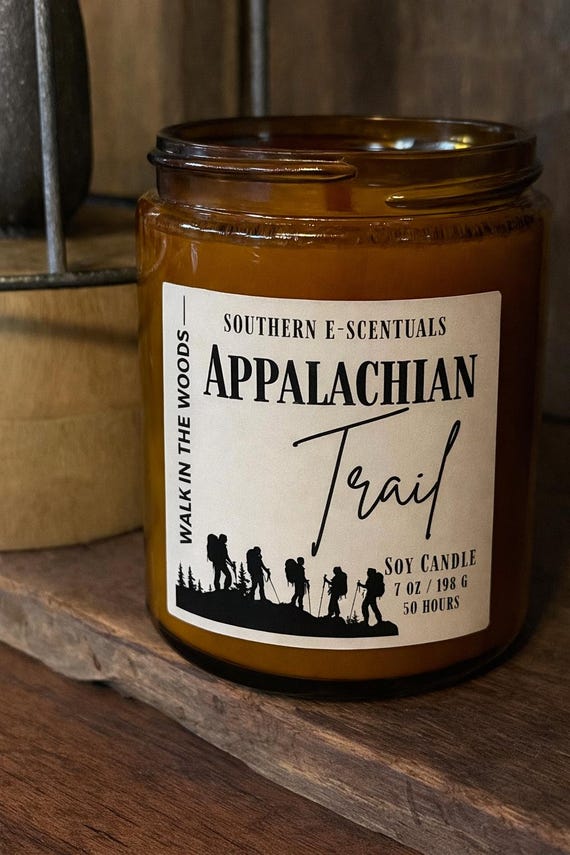 Appalachian Trail Soy Candle | Woodsy Mountain Scent | Wooden or Lead-Free Cotton Wick