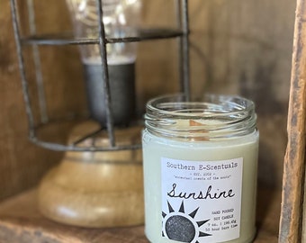 Sunshine Soy wooden wick Candle, Made in Georgia, Southern Gift