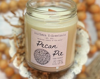 Southern Pecan Pie, Pecan Pie, Farmhouse Candle, Soy Candle, Wood wick Candle, Soy Candles, Made In Georgia, Gift for Mom, Mason Jar Candle