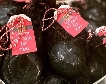 Lump of Coal Bath Bomb: Peppermint Christmas Stocking Stuffer