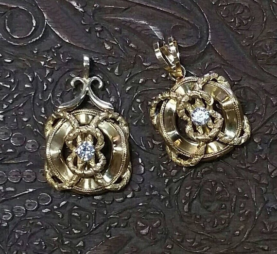 14K Gold and Diamond Nautical Life Preserver Penda
