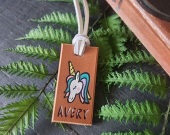 Unicorn Luggage Tag. Unicorn Tag. Custom Luggage Tags.