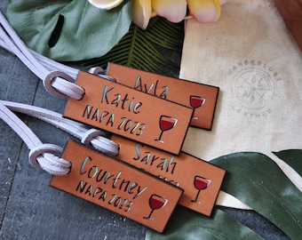 Girls Trip Wine Glass. Wine Glass Tag. Winery Trip Tag. Napa Tag.