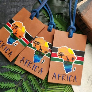Africa Tag. Africa Luggage Tag. Africa Themed Luggage Tag.