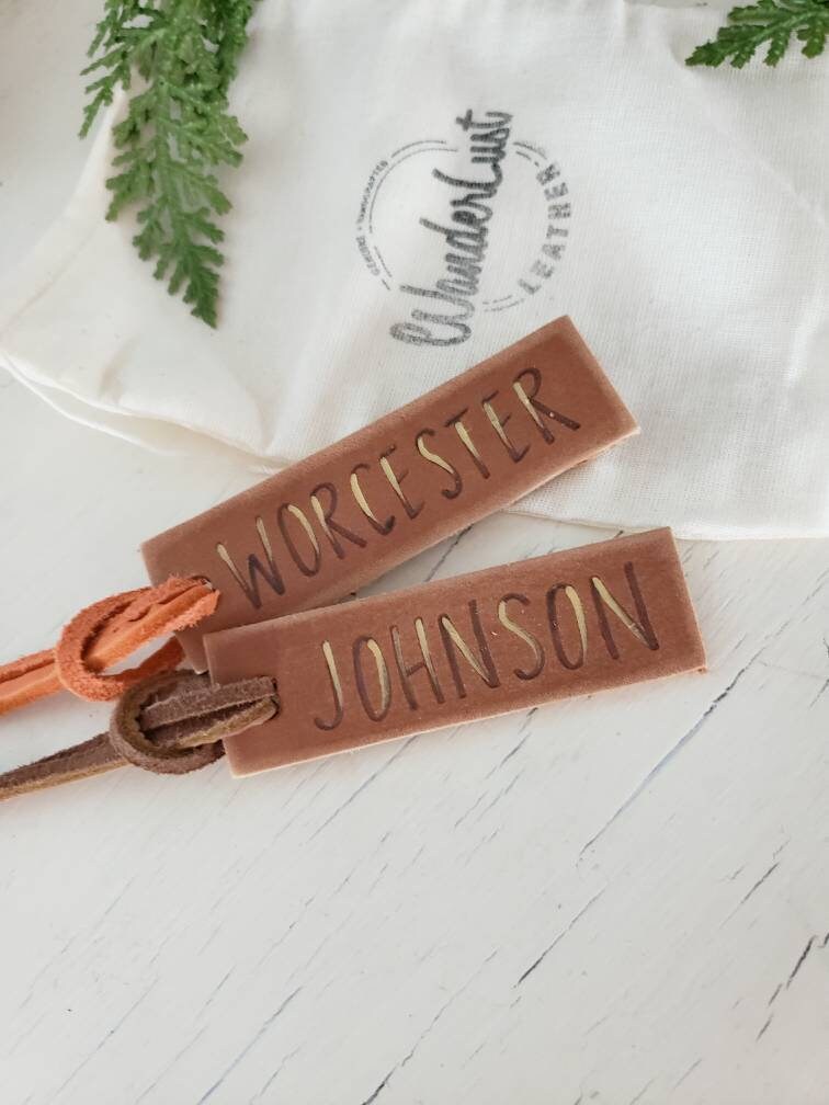 Name Luggage Tags. Leather Name Tags. Name Tags. Etsy