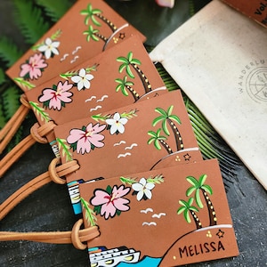 Tropical Luggage Tag. Custom Tropical Tags