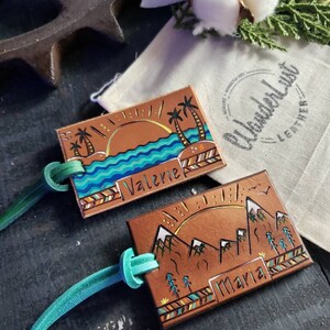 Bride & Groom Luggage Tags. Custom Bride and Groom Luggage Tags. Leather Bride and Groom Tags. Bride and Groom Tags. image 3