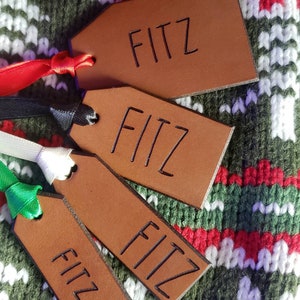 Leather Christmas Tag. Leather Stocking Tag. Leather Present Tags. Leather Christmas Labels image 4
