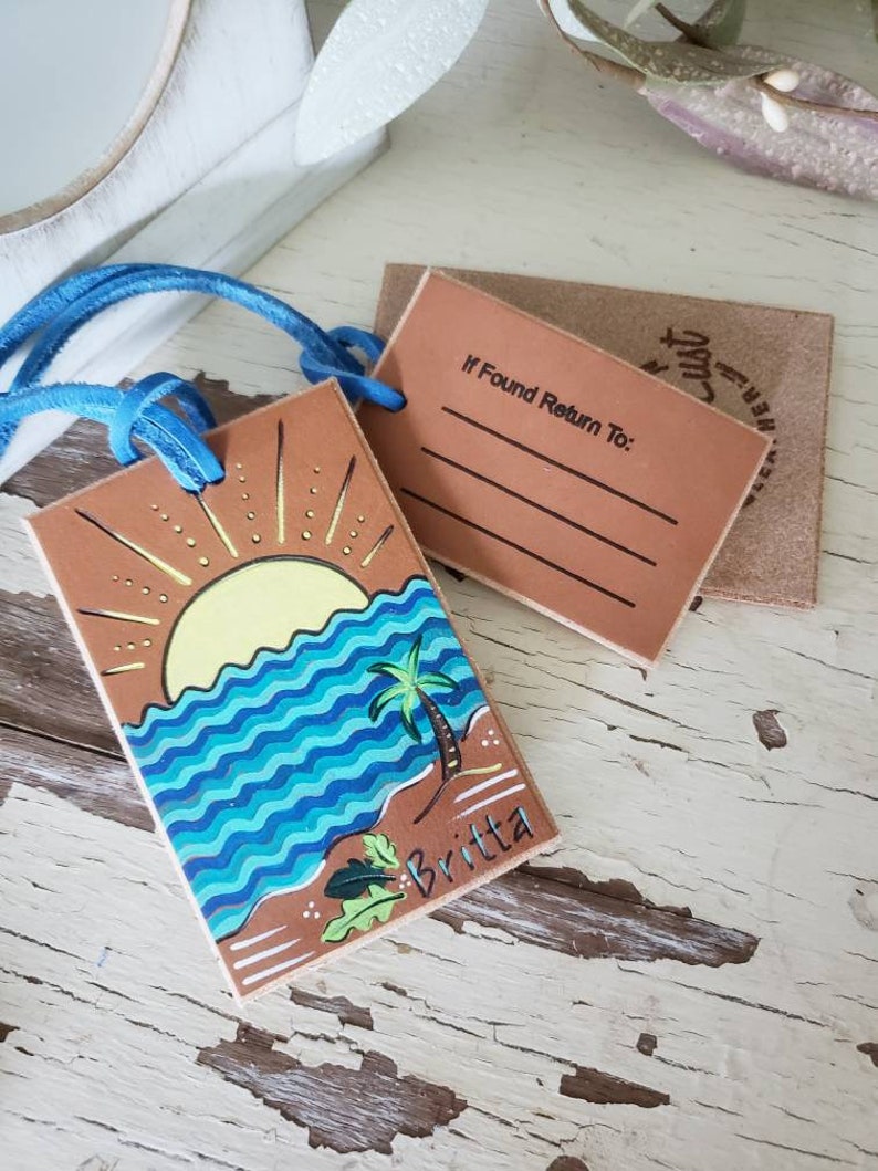 Luggage Tags. Wedding Gift. Custom Luggage Tags. Leather Etsy