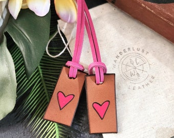 Heart Tag. Heart Favors. Custom Mini Luggage Tags.