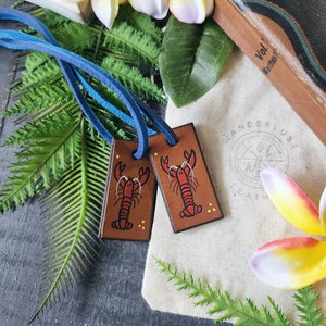 Lobster Luggage Tag. Lobster Tag. Maine Luggage Tag. Beachy Luggage Tags. Custom Luggage Tag Favors.
