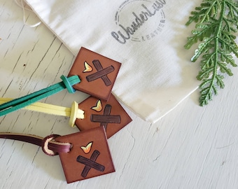 Campfire Luggage Tag. Camping Luggage Tag. Camping Tags.