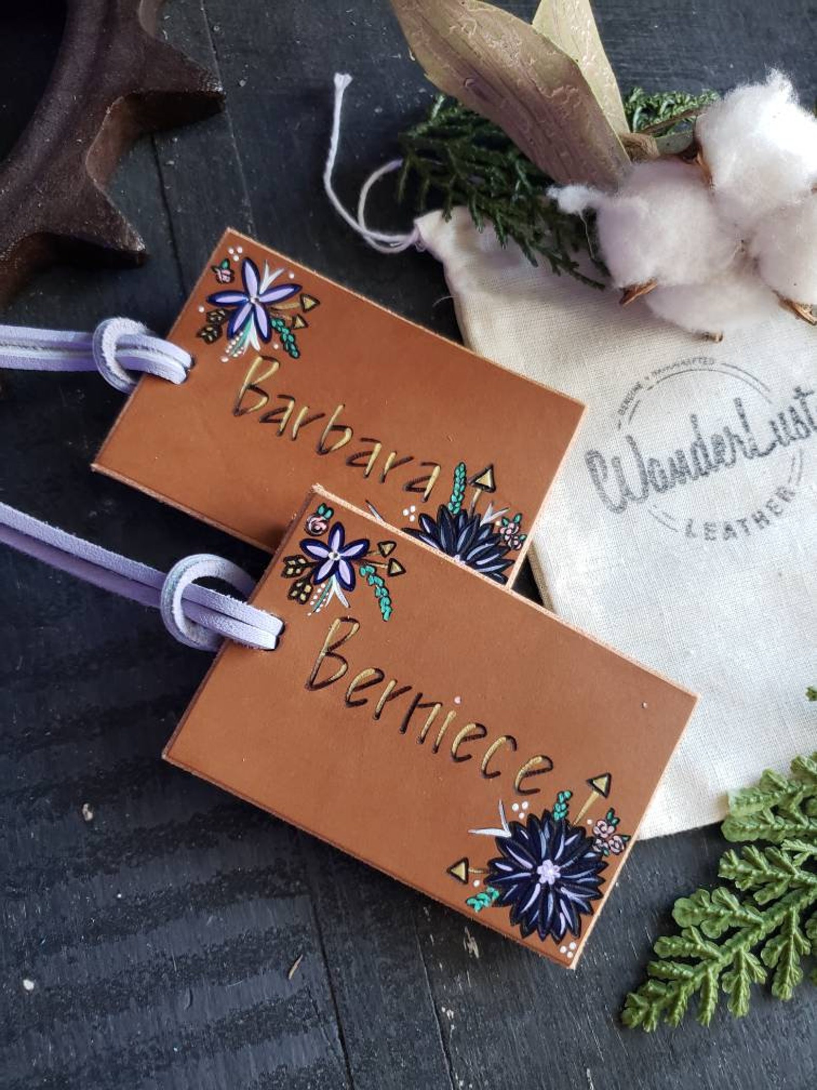 Girly Luggage Tag. Flower Luggage Tag. Flower Name Tag. Name Etsy