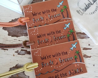 Destination Bridal Party Tags. Bridal Party Luggage Tags. Custom Bridal Party Luggage Tags.