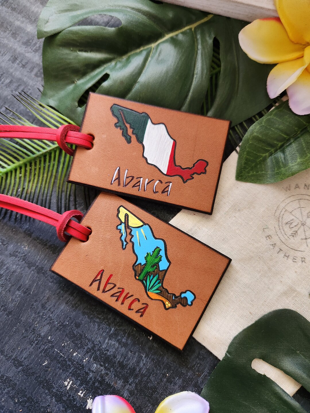Custom State Tag. State Luggage Tag. Leather Handcrafted State Tag ...