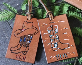 Cowboy Luggage Tag. Cowgirl Luggage Tag. Cowboy Boot Tag. Cowboy Boot Luggage Tags. Country Wedding Gift