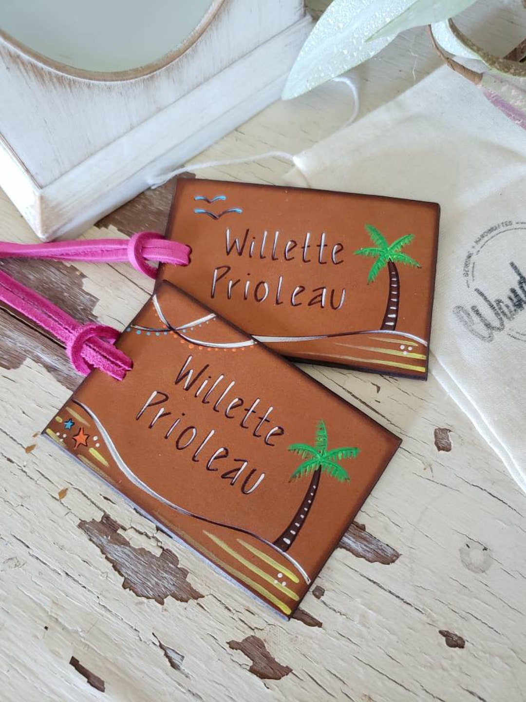 Leather Luggage Tags Wedding Favor. Destination Favor Tags. Bulk
