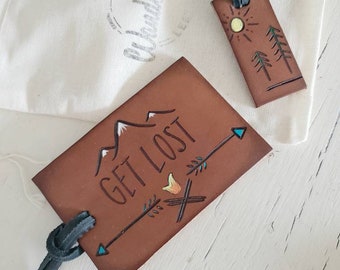 Hiking Luggage Tags. Get Lost Luggage Tag. Outdoorsy Luggage Tag. Tree Luggage Tag.