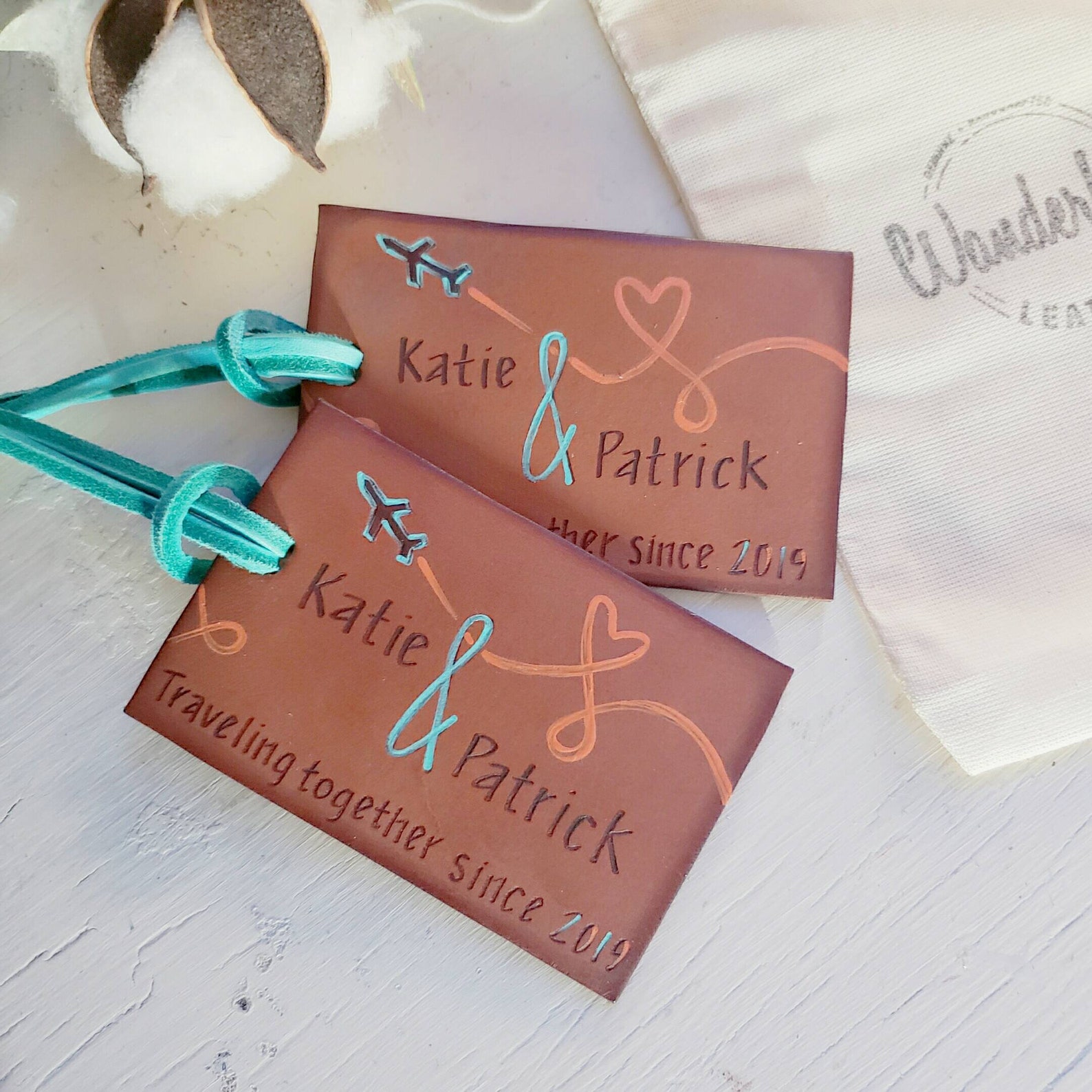 Couples Luggage Tag. Just Married Luggage Tag. Traveling Etsy