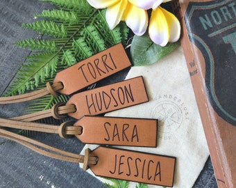 Leather Place Card. Rustic Place Card. Wedding Place Card.