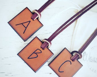 Tasting Tags. Leather Label8ng Tag. Square Labeling Tags. Stamped Tags. Letter Stamp Tag. Square Leather Tag.