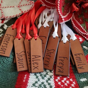 Custom Stocking Name Tag. Personalized Stocking Name Tag. Leather ...