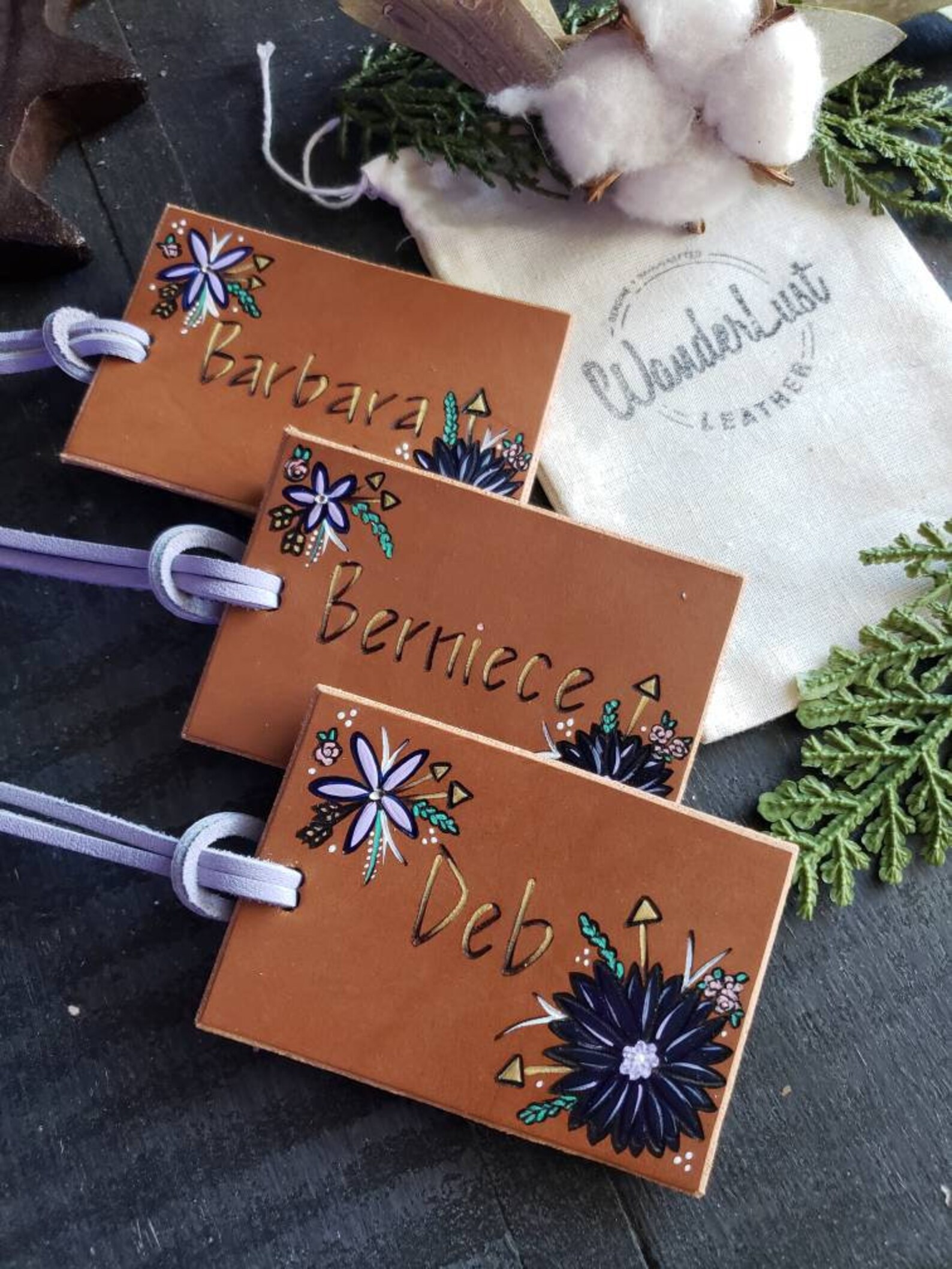 Girly Luggage Tag. Flower Luggage Tag. Flower Name Tag. Name Etsy